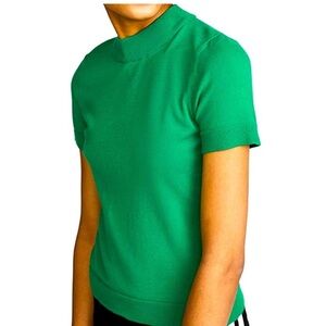 Milly mock neck top in emerald green size‎ Large